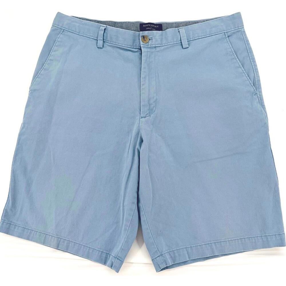 Banana Republic Emerson Short Relaxed Fit Size 36 Cotton Light Blue Shorts